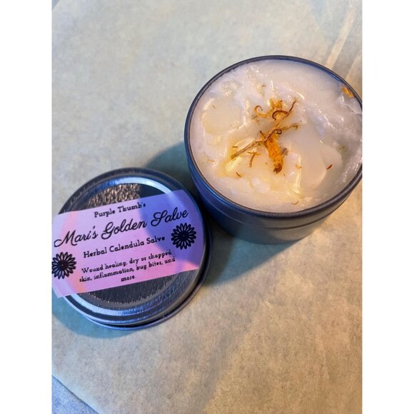 Herbal Calendula Salve (Mari's Golden Salve) 2oz Tin - Picture 6 of 6